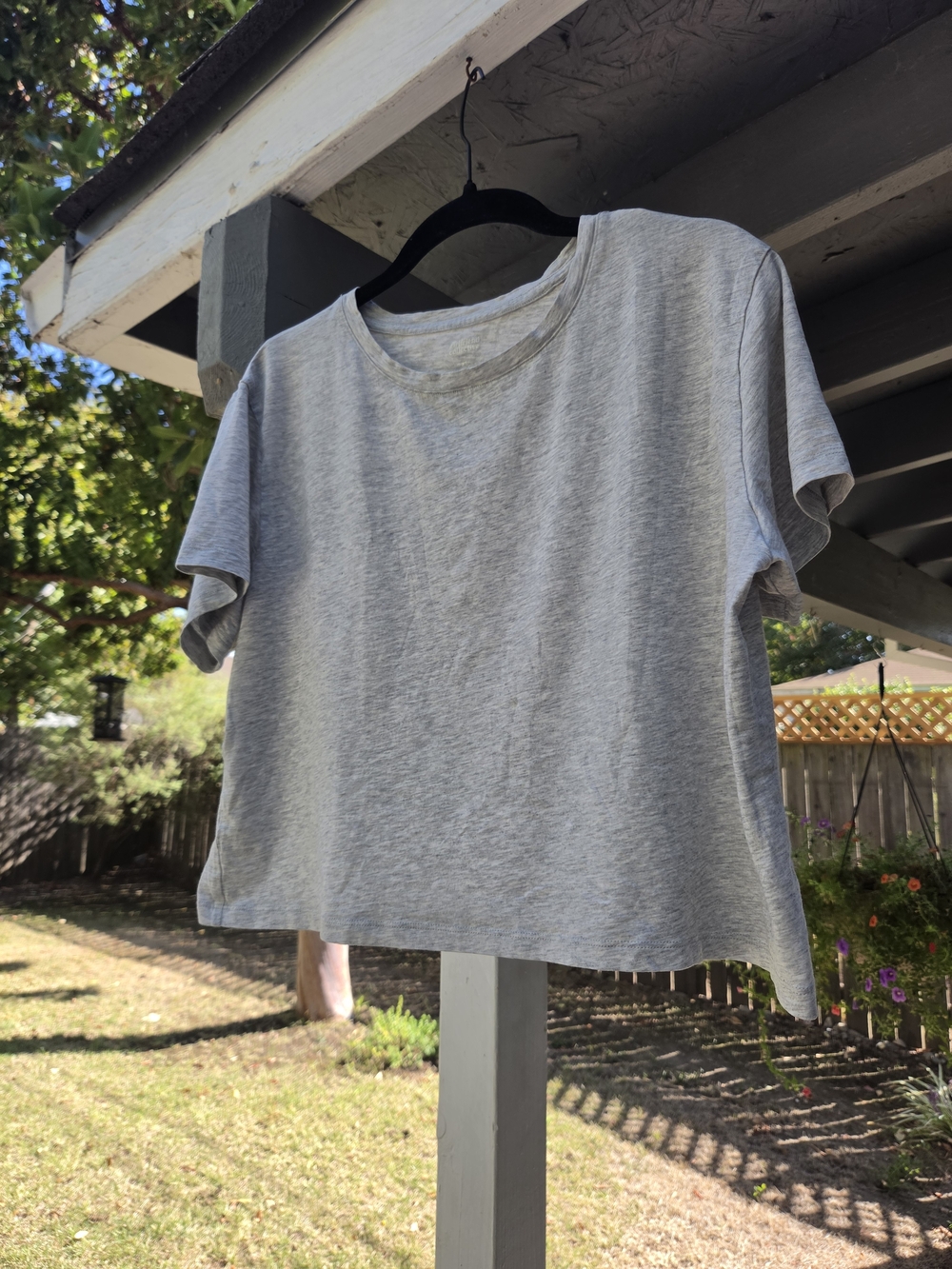 Girlfriend Collective Sea Salt Gray Cupro Crop Tee